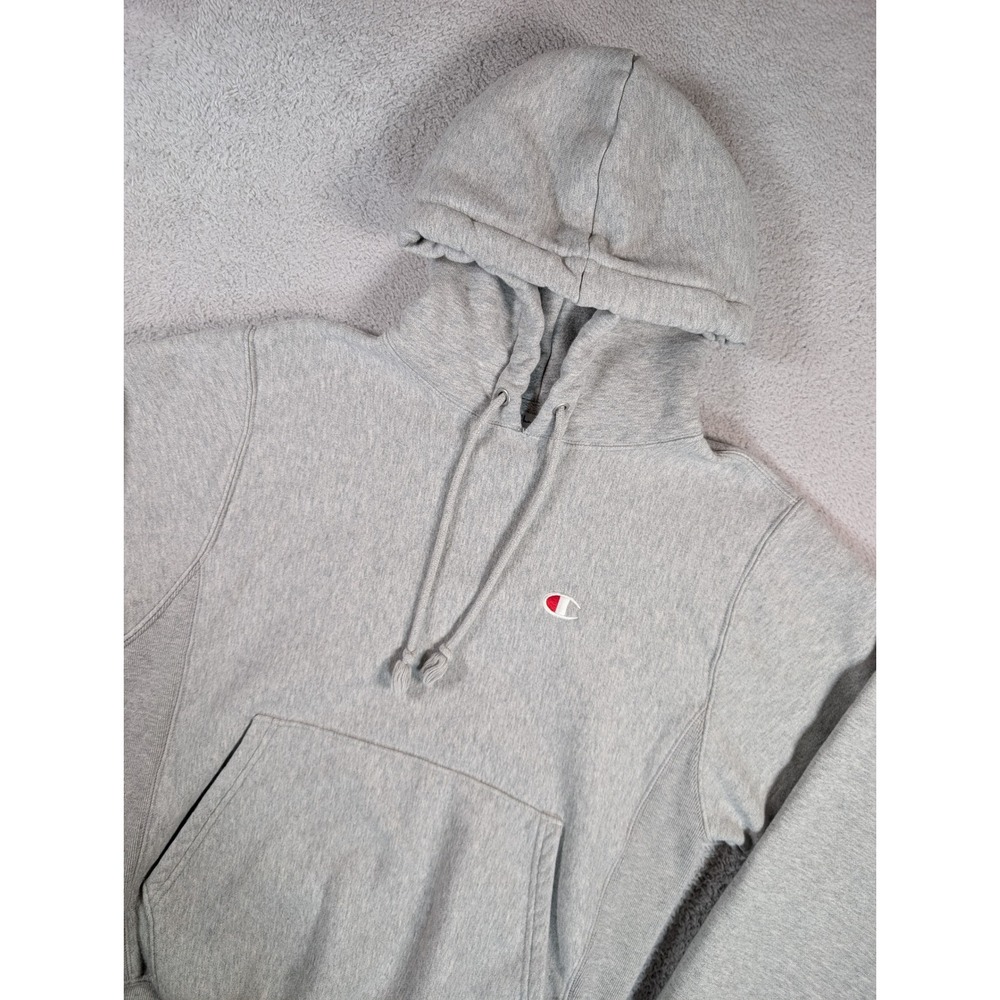 Champion Reverse Weave Hoodie Heather Gray Sweatshirt GF68 Small